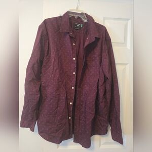 Dockers Button Up Mens XXL EUC Burgundy Long Sleeve